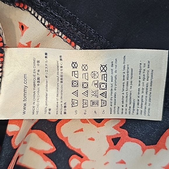 Tommy Hilfiger sz S/P blouse navy white coral - Picture 6 of 11